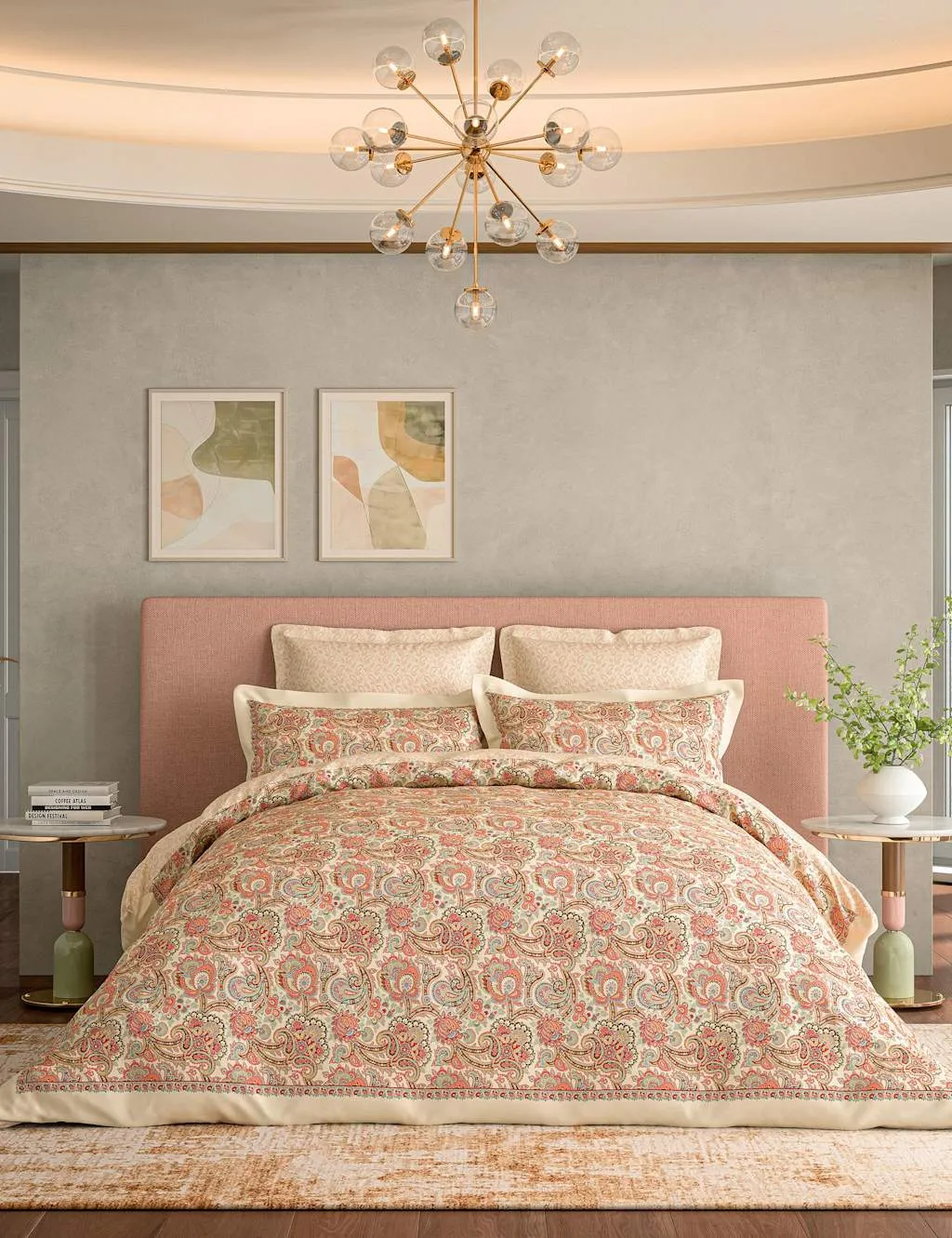 V&A Pure Cotton Elysian Bedding Set Multi