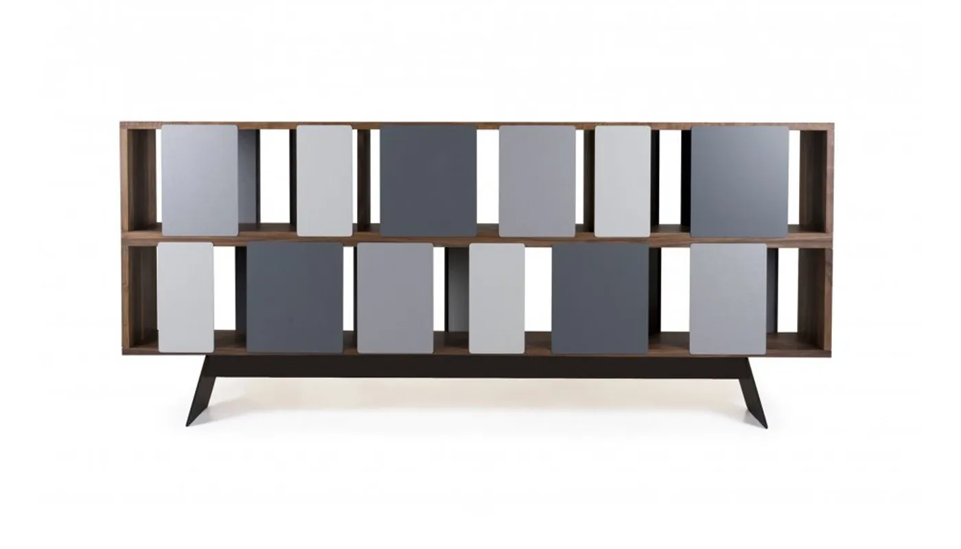 Heal's Different Trains Wide 2-Tier Cabinet in Walnut