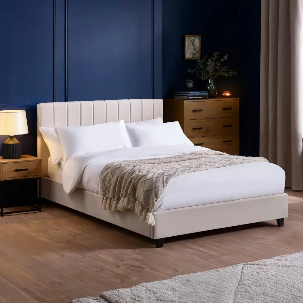 Aylen - Single - Low Footend Bed - Oatmeal - Fabric - 3ft