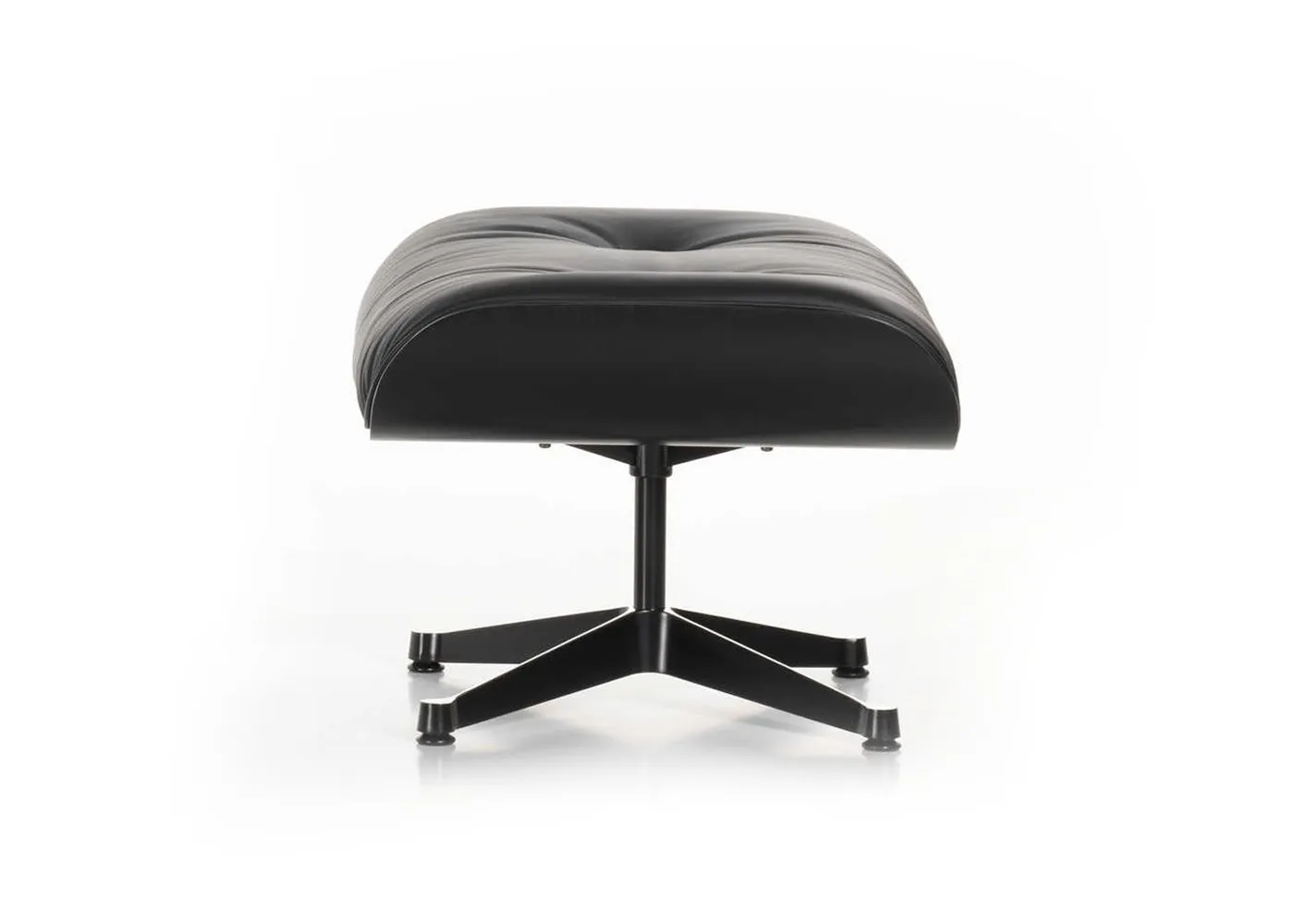 Vitra Tall Eames Lounge Ottoman in Black Ash & Black Leather