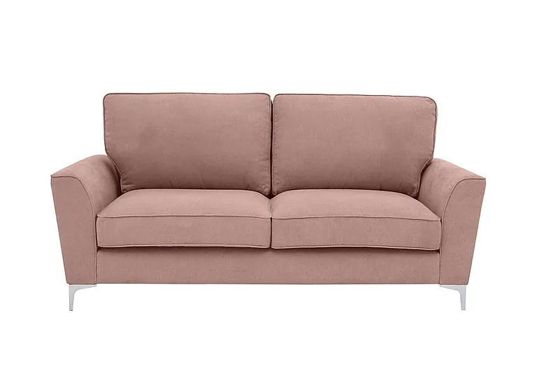 Legend 3 Seater Classic Back Fabric Sofa - Kingston Blush
