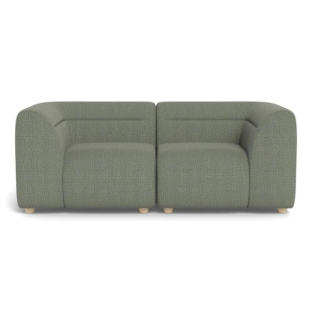 Heal's Lilli 2 Seater Sofa Boucle Tweed Lapis Natural Beech Feet 1