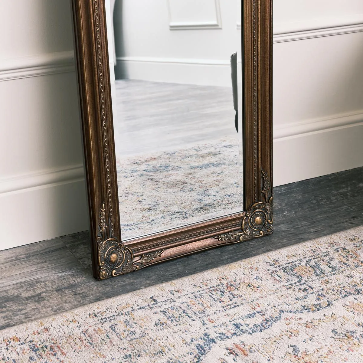 Melody Maison Tall Ornate Gold Wall Mirror 47cm X 142cm 5