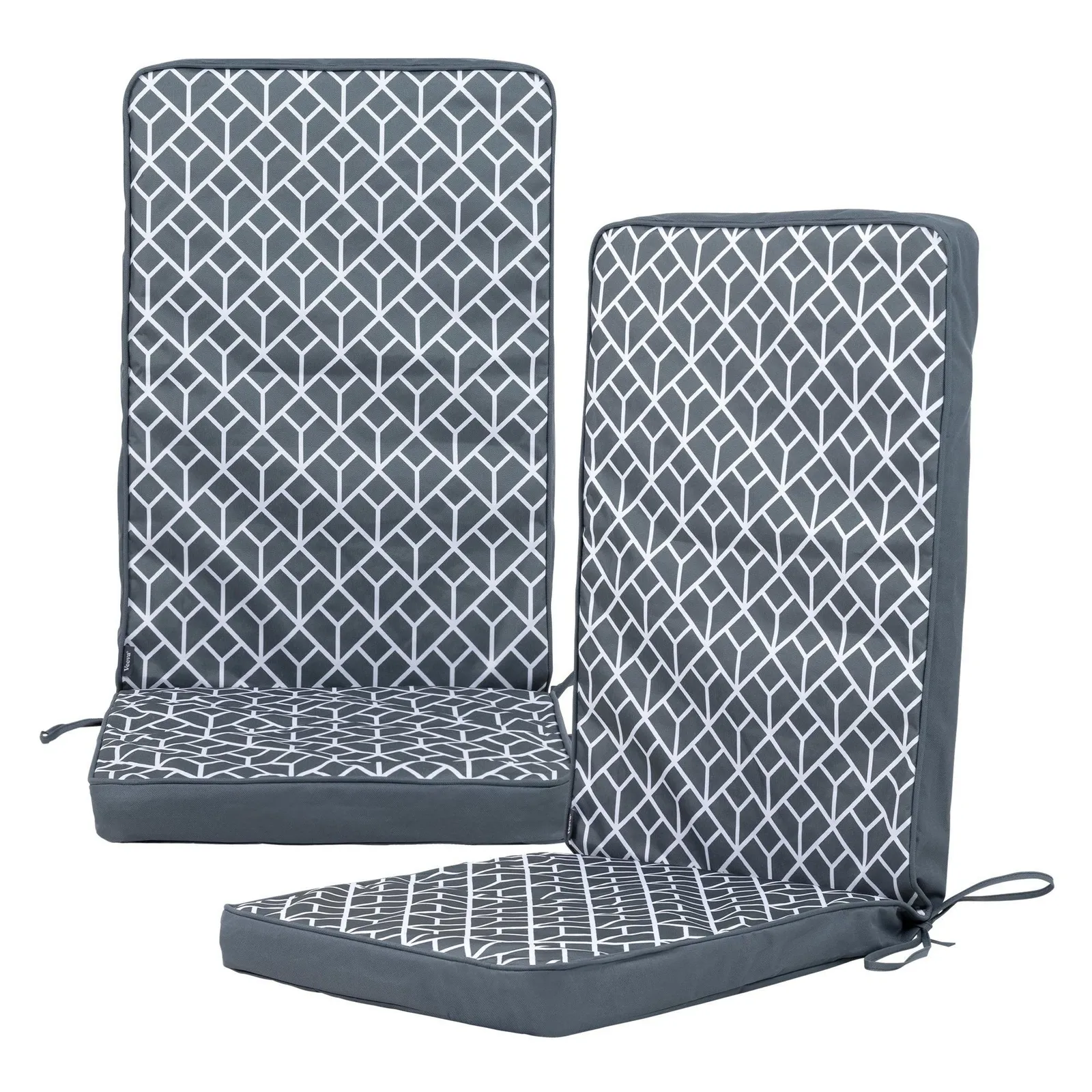 icon Outdoor High Back Seat Cushion Set of 2 in Charcoal