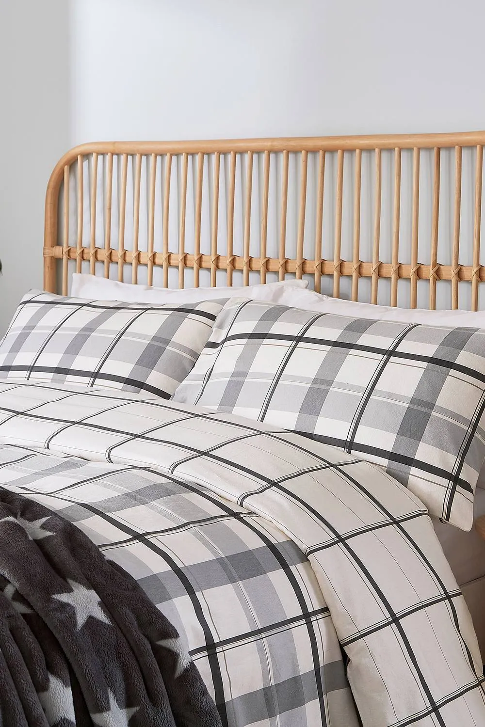 Helena Springfield 'Hudson Check' Brushed Cotton Duvet Cover Set in Charcoal 2