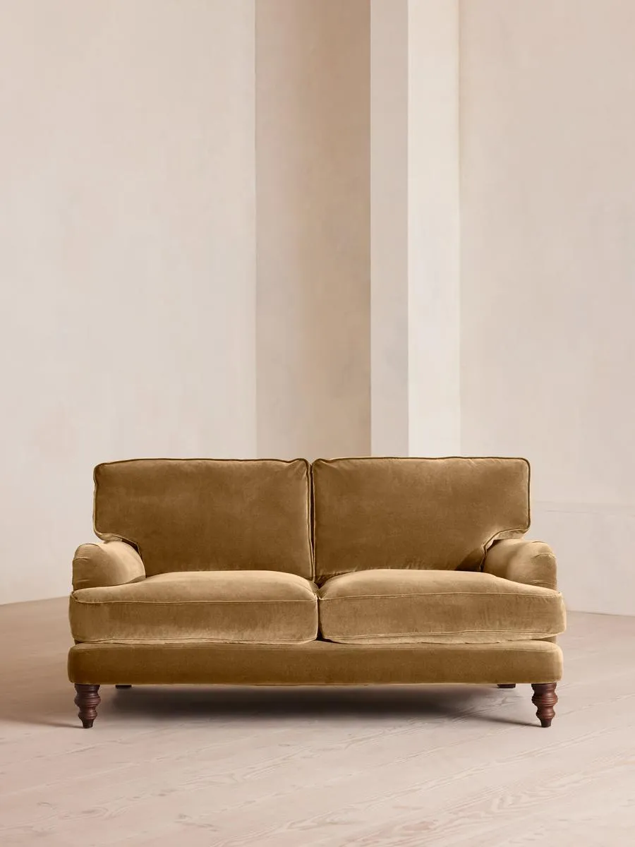 Arundel Two Seater Sofa, Velvet, Camel