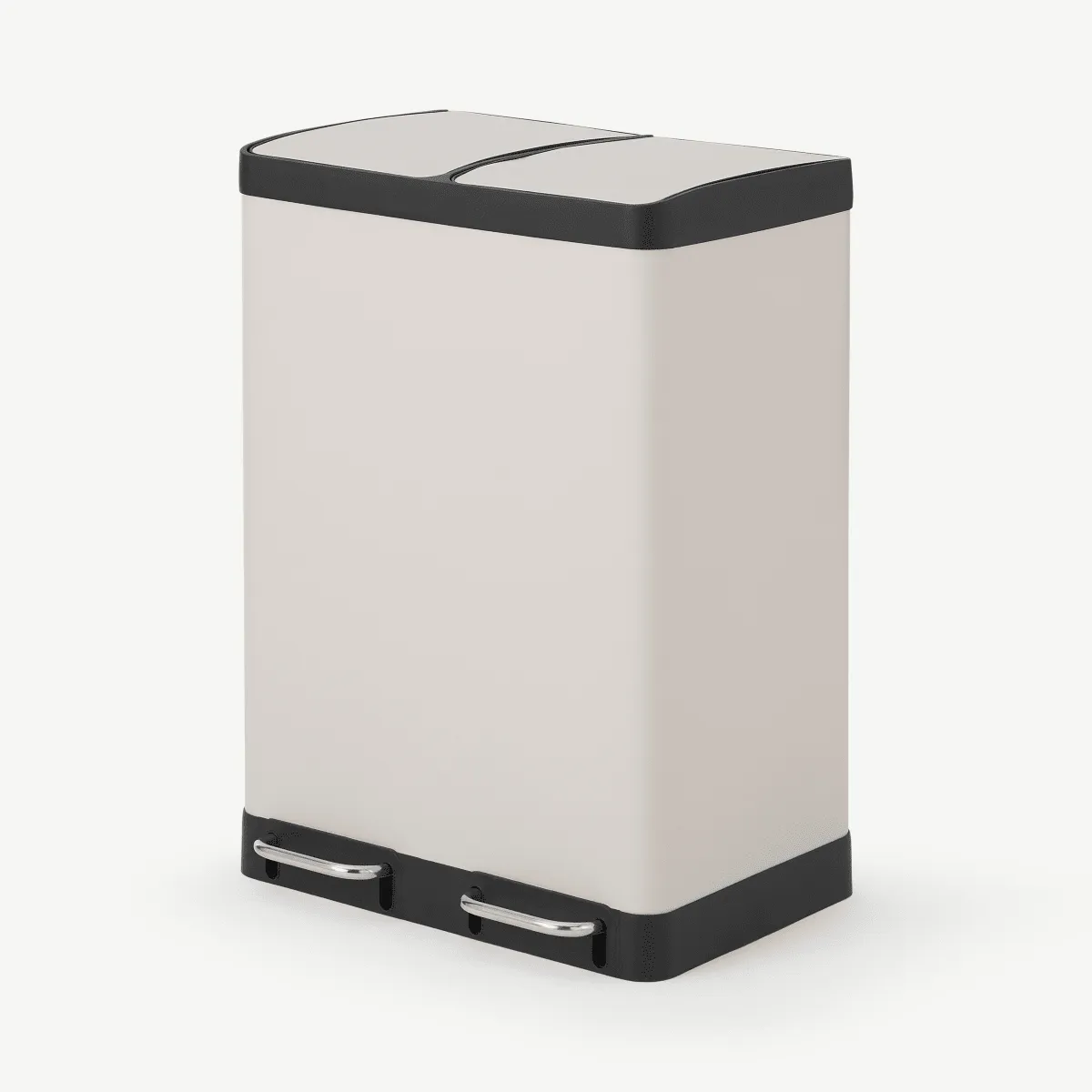 Colter Soft Close Double Recycling Pedal Bin, 2 x 30L, Off-White
