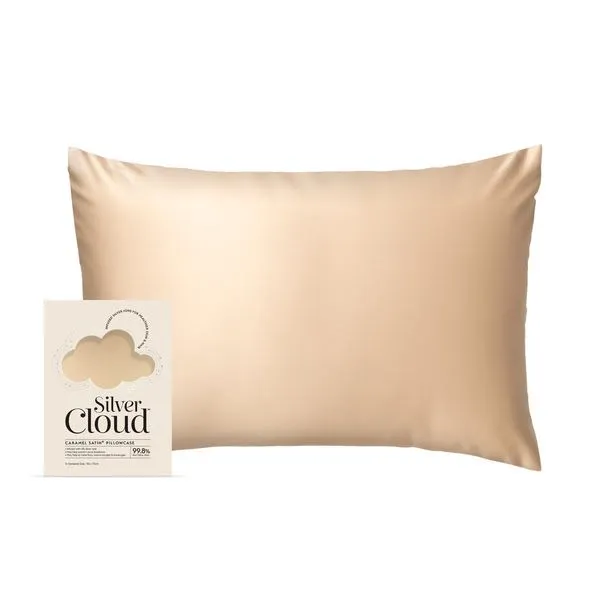 Silver Cloud Satin Pillowcase Infused with Silver Ions in Gold