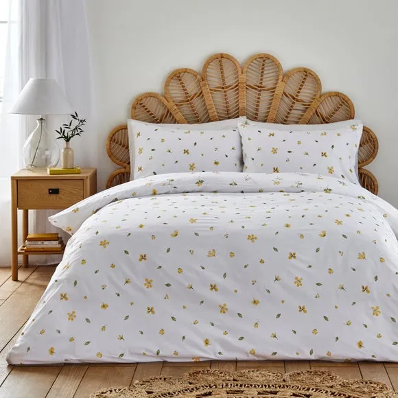 Pressed Floral 100% Cotton Duvet Cover & Pillowcase Set 3