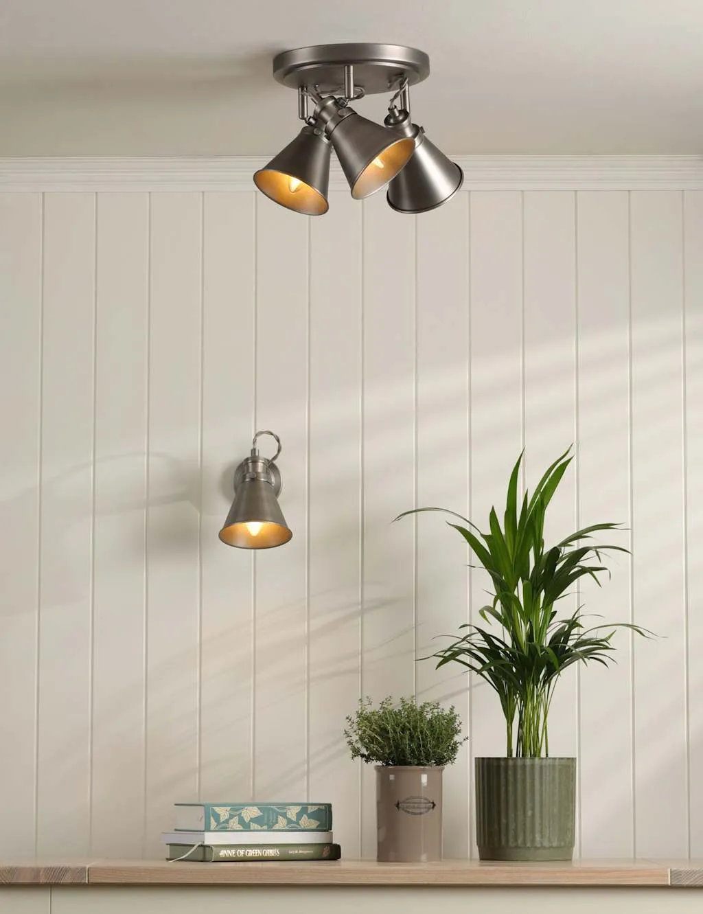 Laura Ashley Rufus Metal Spotlight Wall Light Silver
