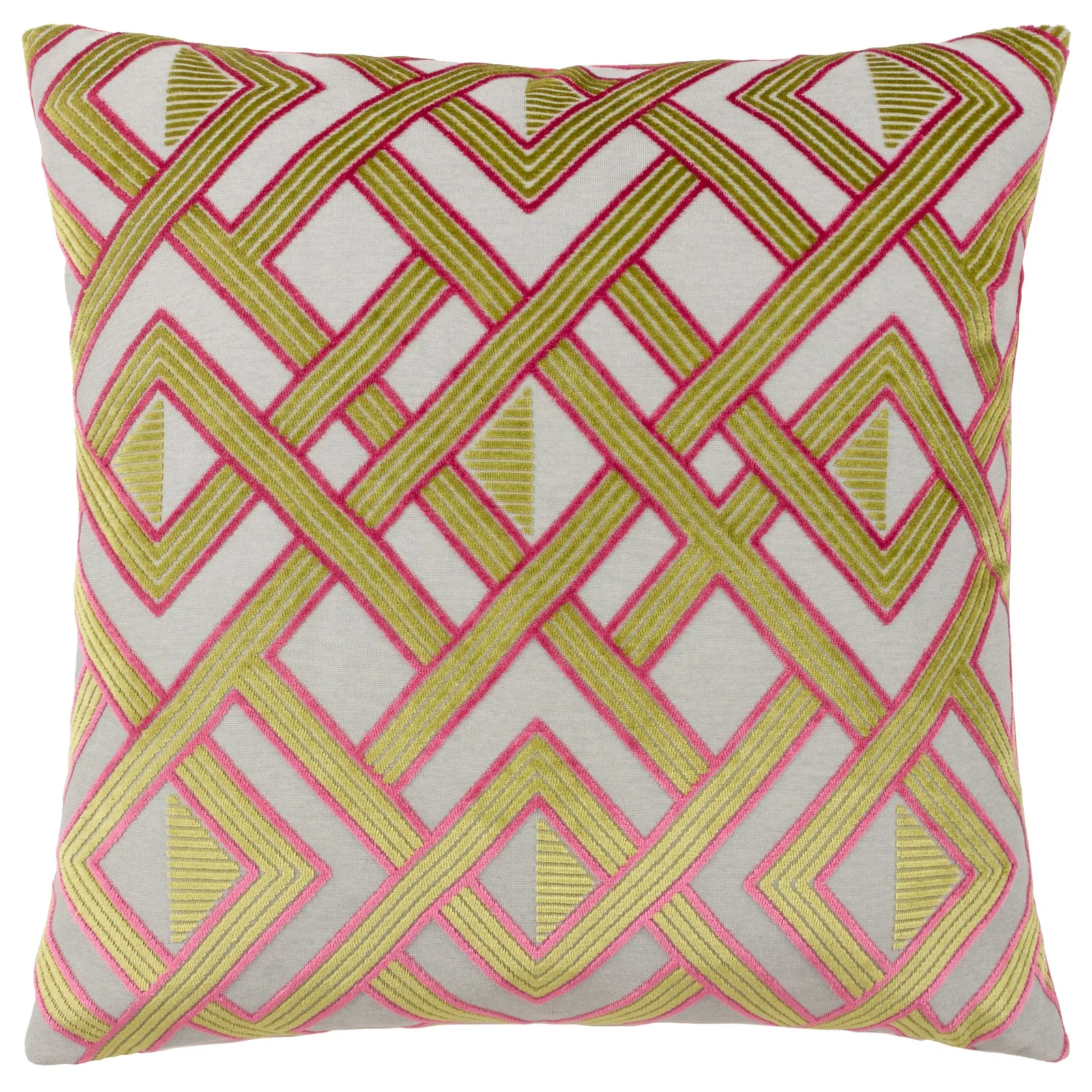 Paoletti Henley Geometric Velvet Cushion 2