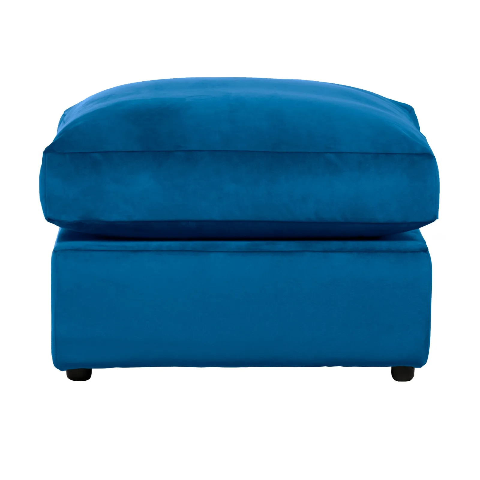 Blake Velvet Footstool Blue