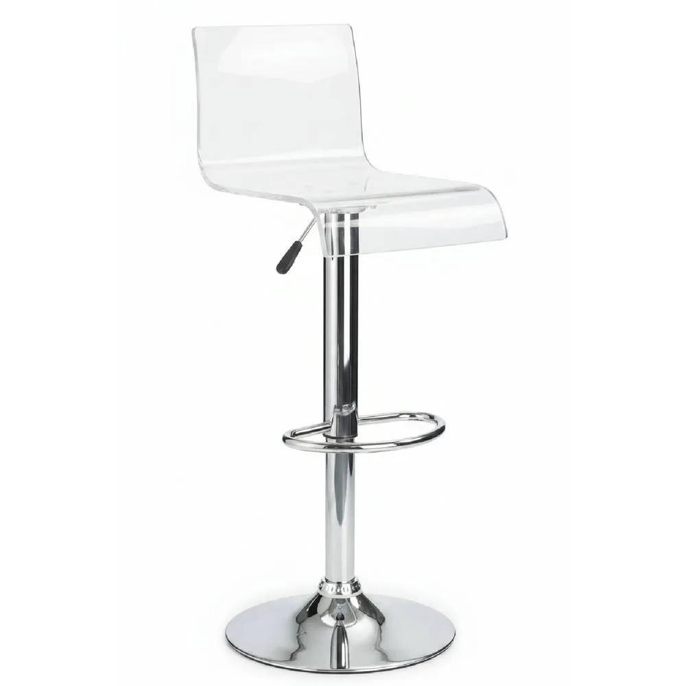 netfurniture Snazzy Acrylic Adjustable Breakfast Bar Stool with Swivel Seat - Clear