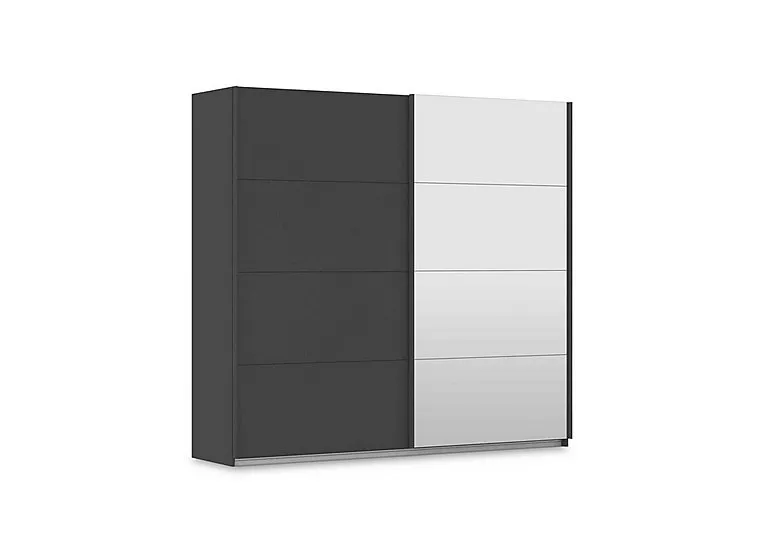 Leon 226cm 2 Door Sliding Decor Wardrobe with Mirror Door