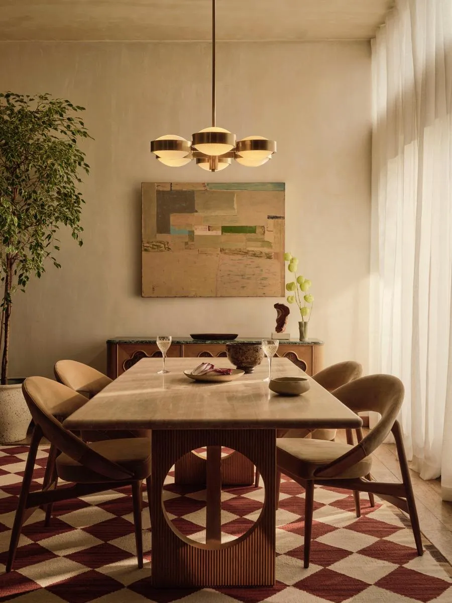 Elliot Dining Table, Travertine