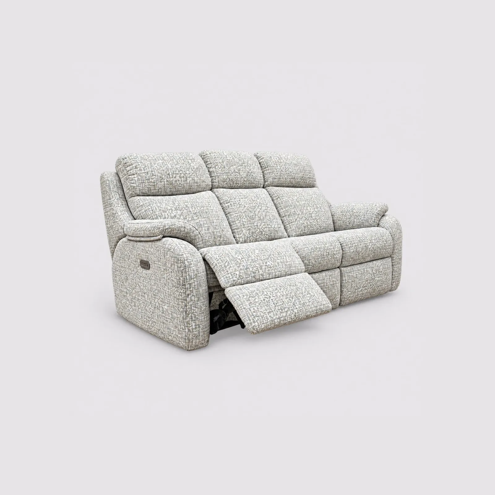 G Plan Kingsbury 3 Seater Elec Rec Dbl With Usb Sofa, Neutral Fabric | Barker & Stonehouse