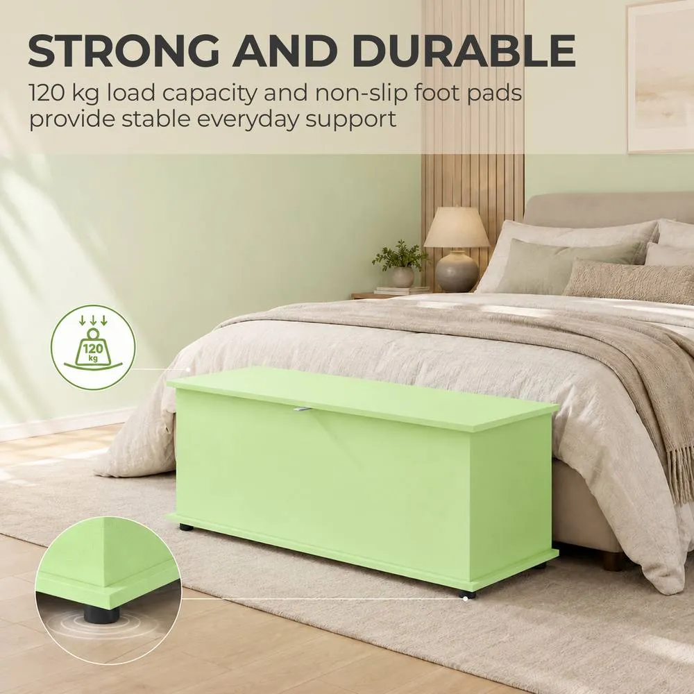 HOMCOM Storage Chest With Lid, 114L Storage Box, Green 5