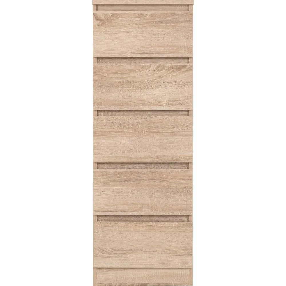 Seconique Malvern 5 Drawer Narrow Chest - Sonoma Oak in Light Oak 4
