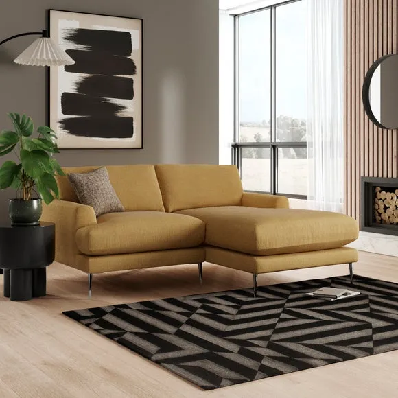 Lawson Chunky Tonal Weave Corner Chaise Sofa 1
