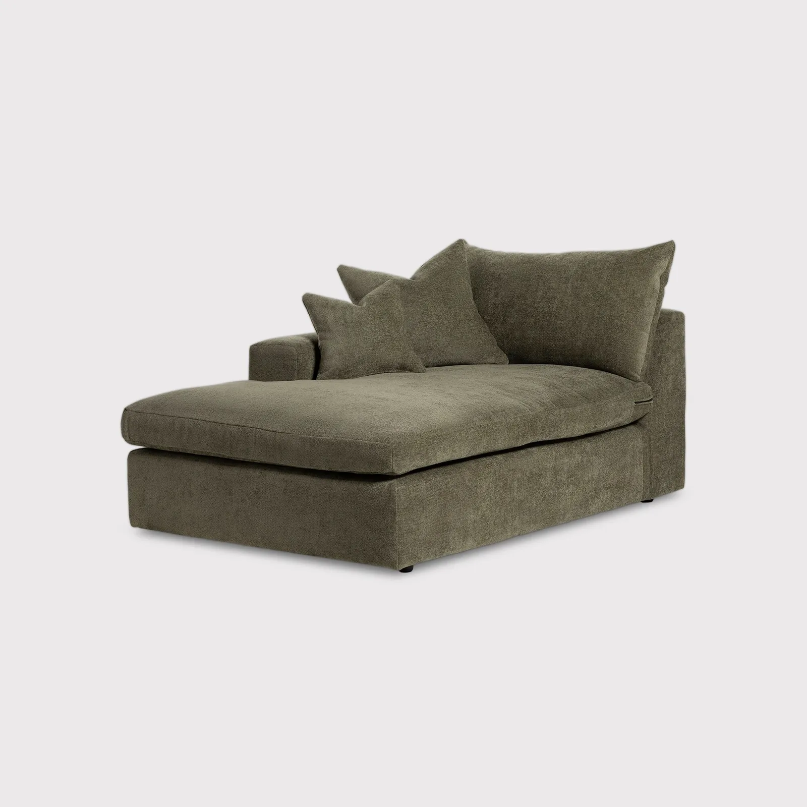 Alaska Chaise With 1 Arm Left, Green Velvet | Barker & Stonehouse