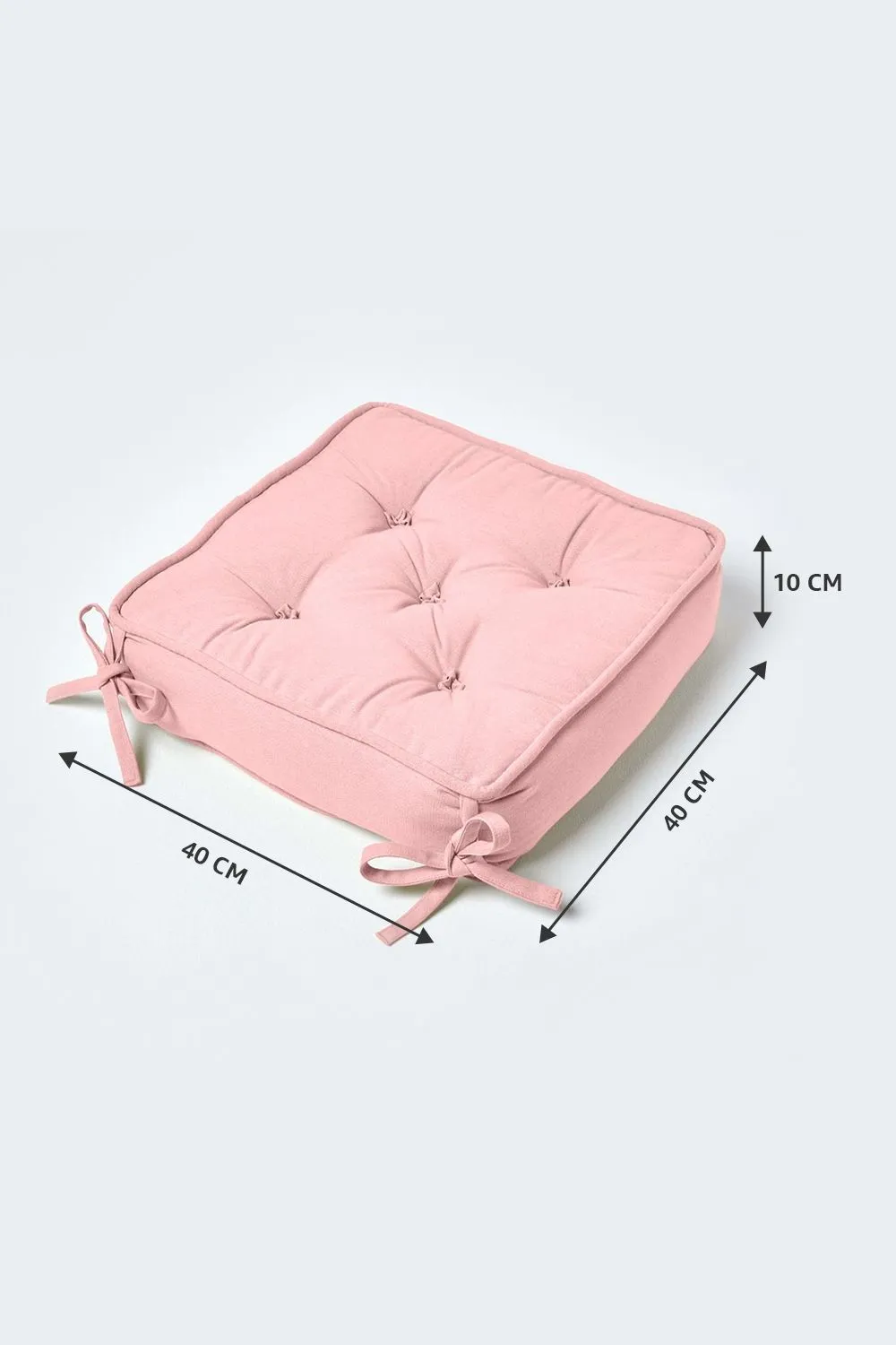 Homescapes Cotton Dining Chair Booster Cushion in Pink 2