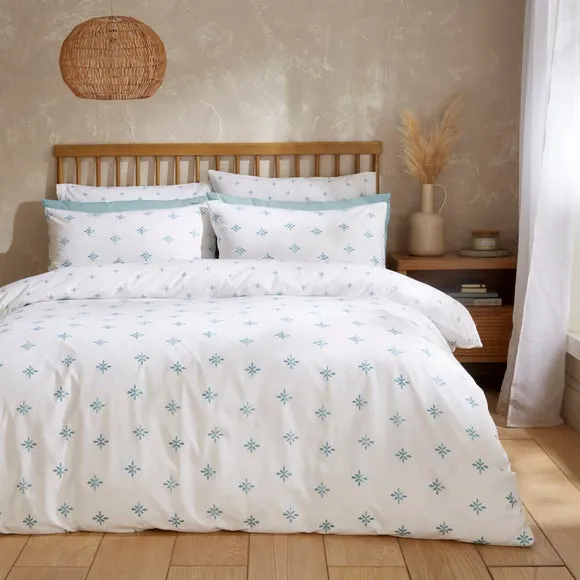 Zarah Motif 100% Cotton Duvet Cover & Pillowcase Set 1