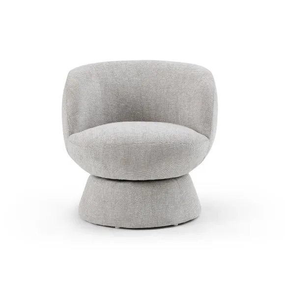 Tulip Chenille Curved Swivel Accent Chair 4