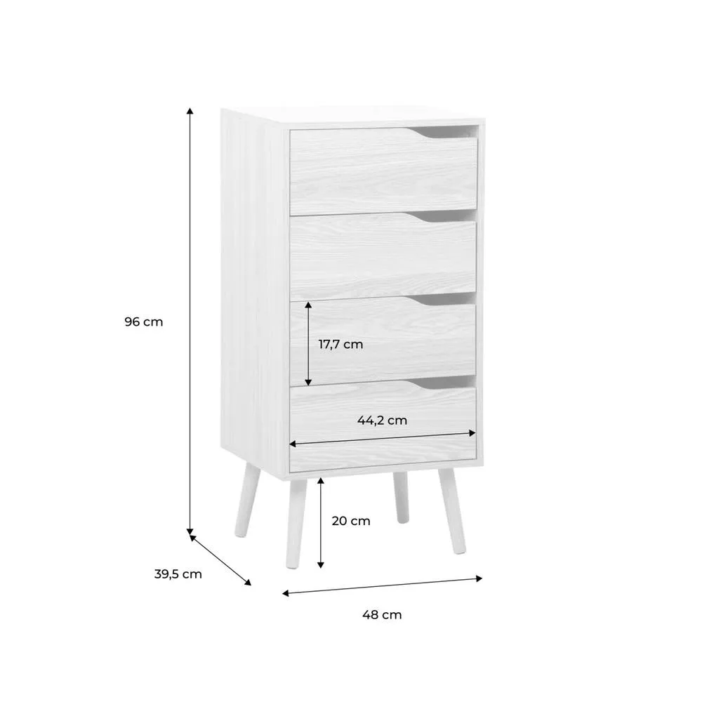 sweeek Tall chest of drawers wood decor 4 drawers in Dark Brown 5