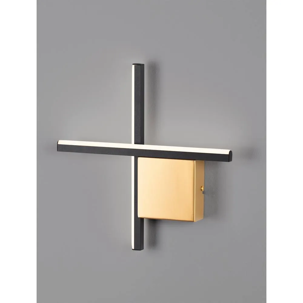 Netlighting Cross Wall Lamp Sandy Black Gold LED 10W 660lm 3000K 4