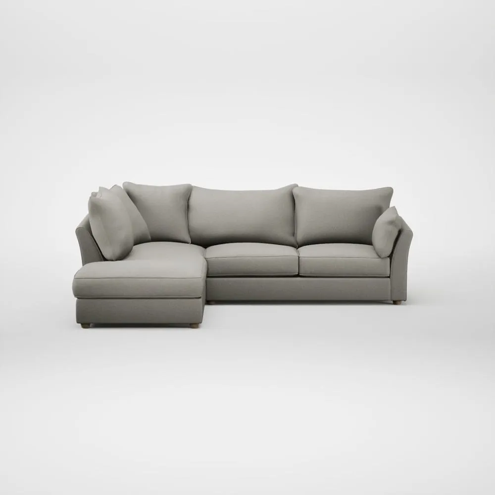 Heal's Tailor Left Hand Facing Corner Sofa Melton Wool Limestone Natural Feet 2