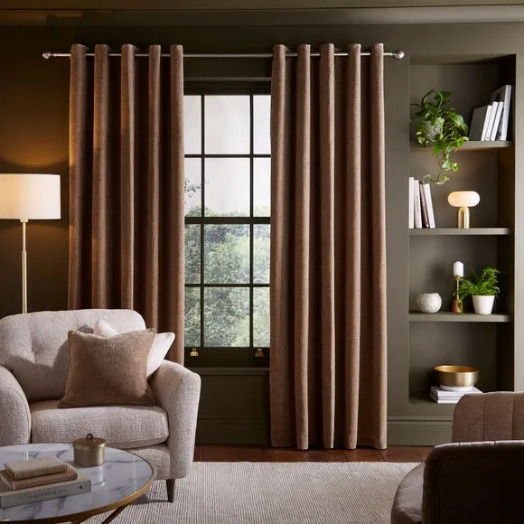 Luxe Textured Chenille Eyelet Curtains 2
