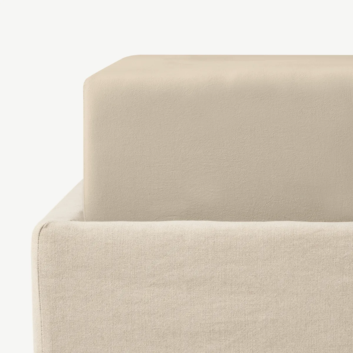 Alexia Stonewashed Cotton Fitted Sheet, Double, Stone