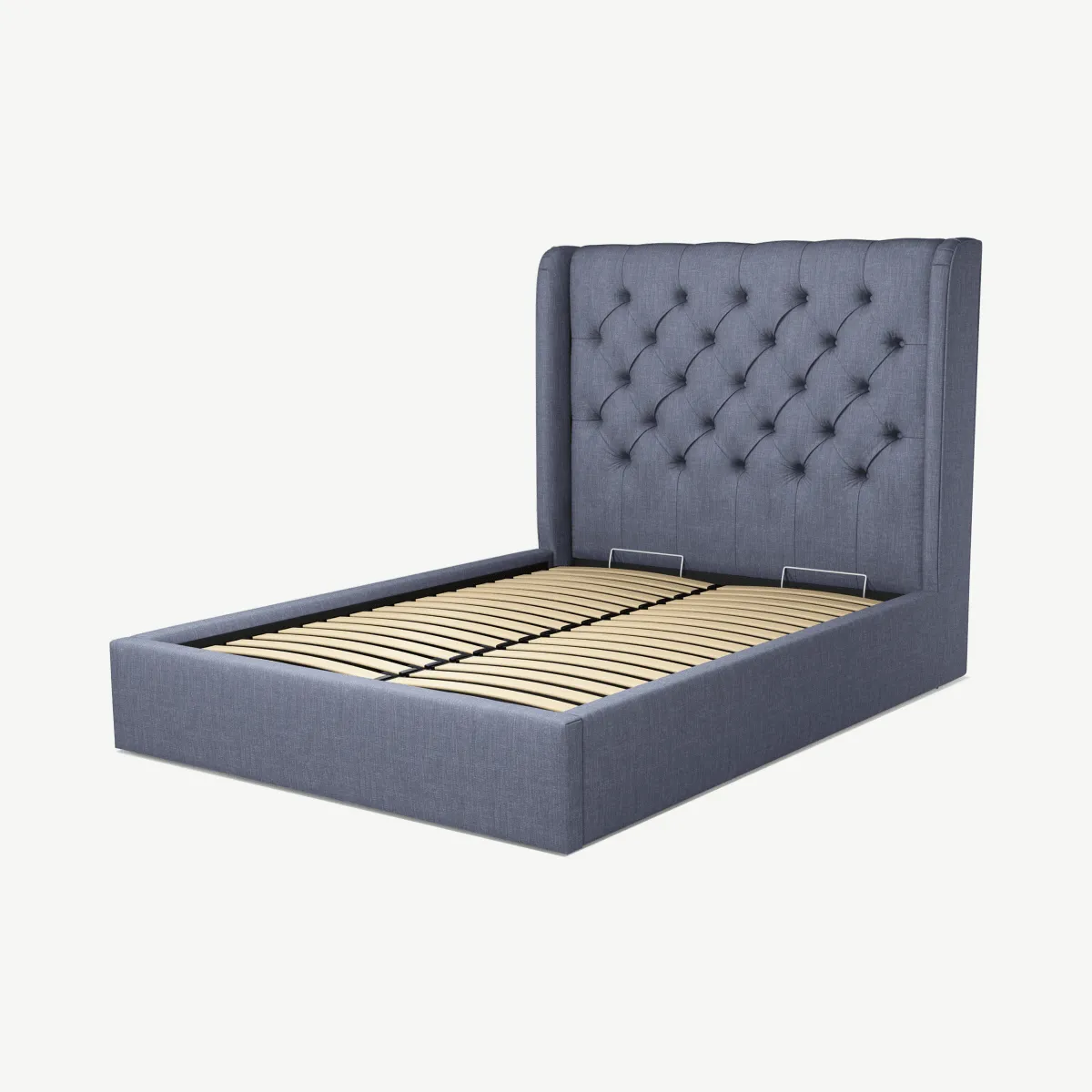 Romare Double Ottoman Storage Bed, Denim Cotton