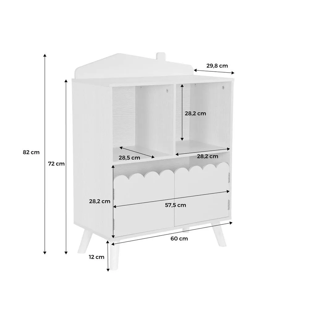 sweeek 2-shelf 2-door Bookcase in White 5