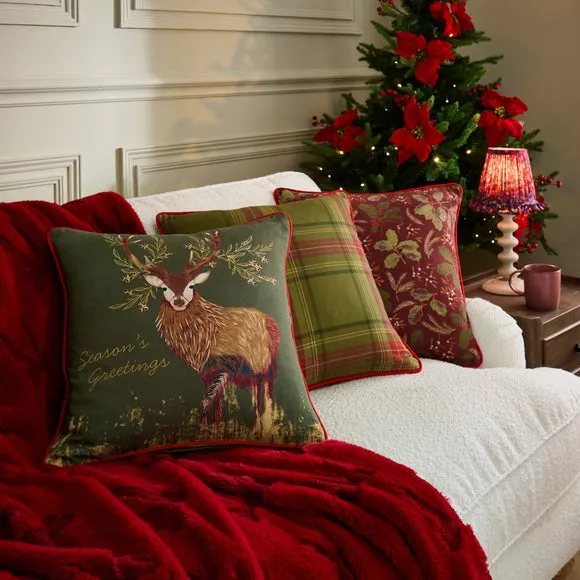 Set of 3 Christmas Harvest Square Cushion Covers