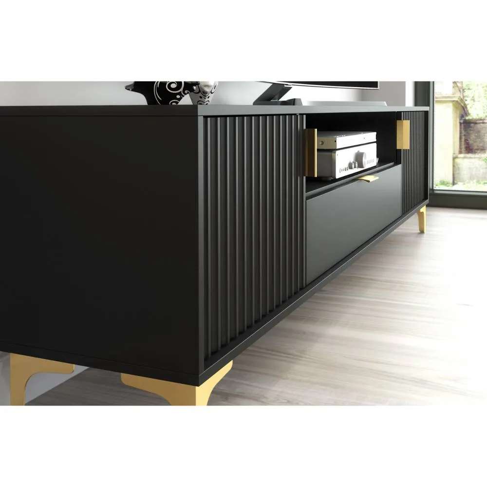 Creative Furniture Tide Crest TV Unit 200cm - Black & Gold 3