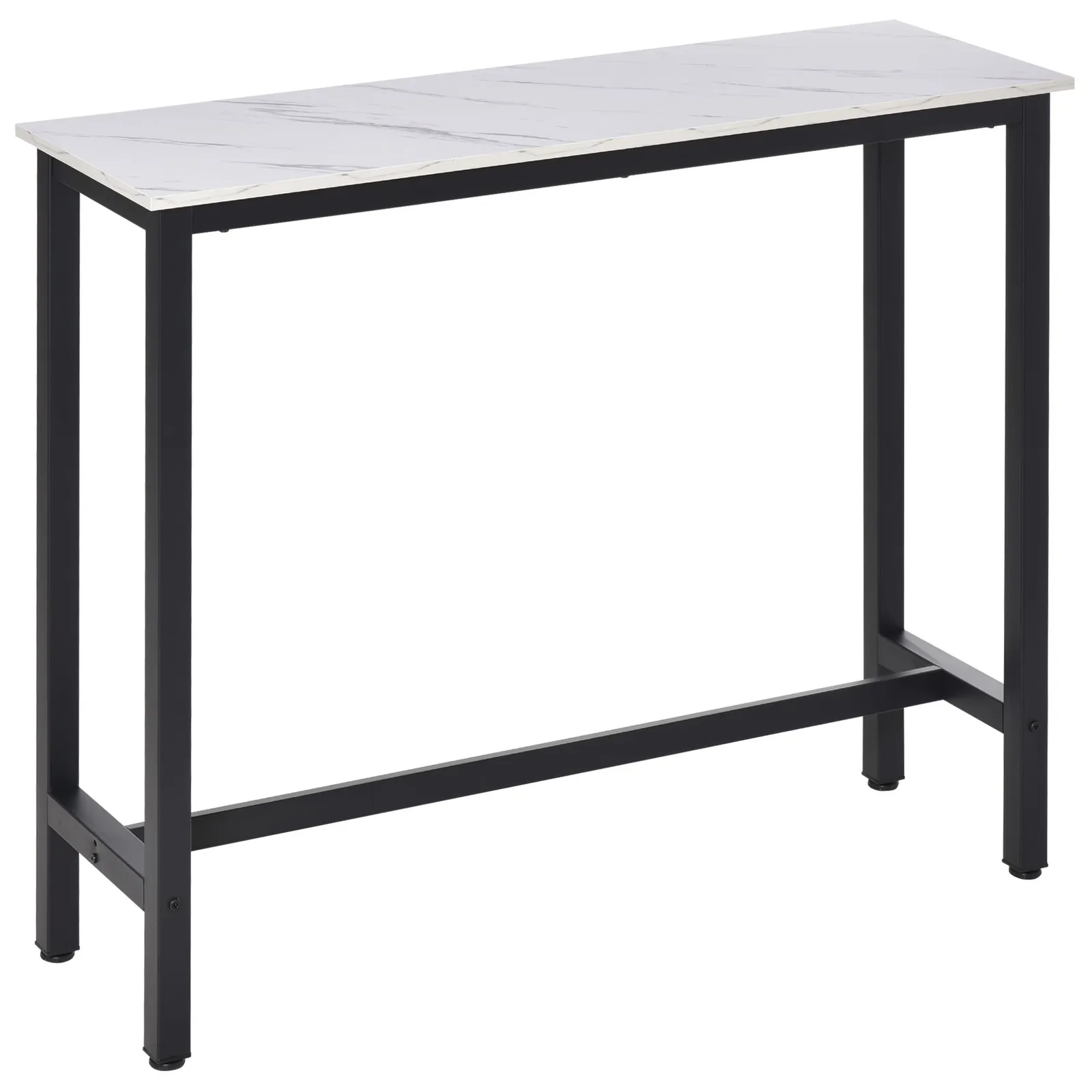 HOMCOM Bar Table Coffee Table with Adjustable Footpads for Breakfast Dining in White 2