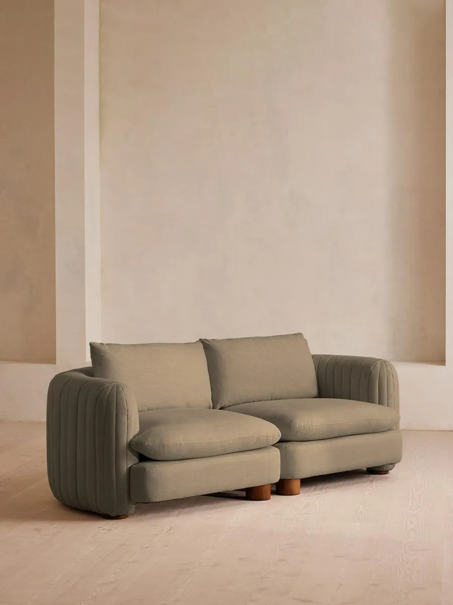 Vivienne Modular Sofa, Three Seater, Linen, Sage