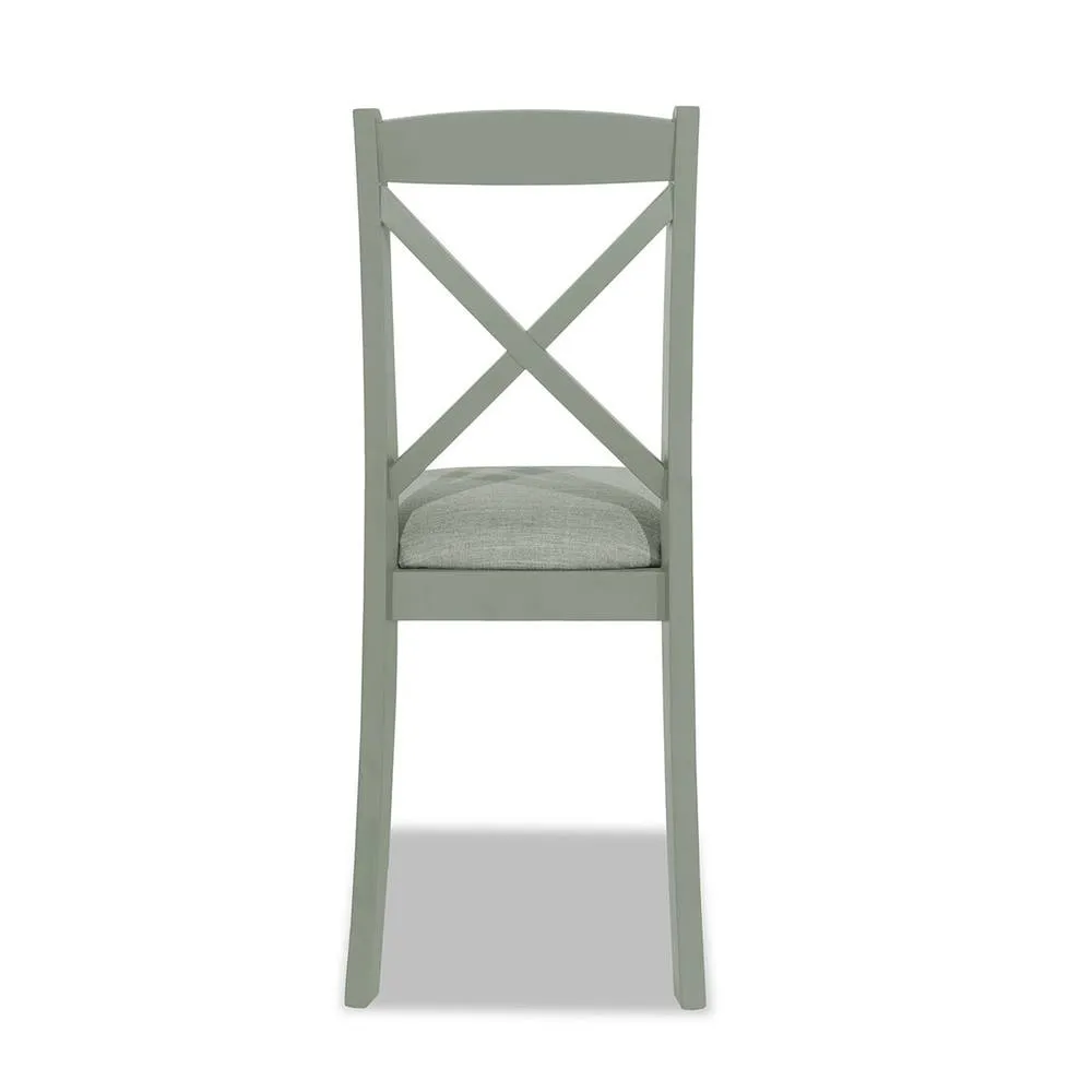 Statement Furniture Florence Crossback Upholstered Seat Dining Chair in Light Green 5