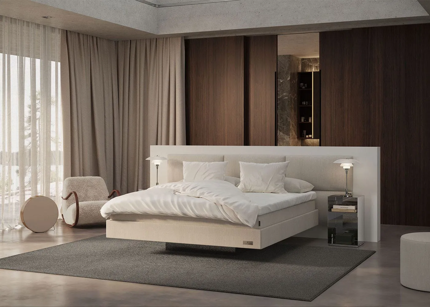 Carpe Diem Beds Hällsö Bed Set Upholstered Super King Firm Lilla Mat Prestige Topper Skye Zinc 3