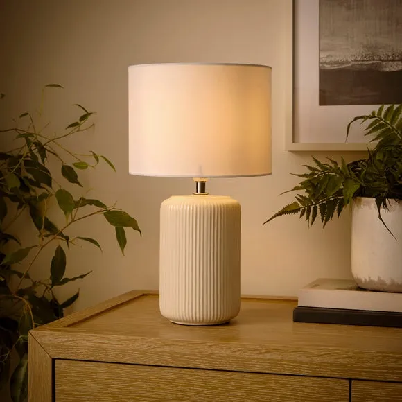 Lea Ribbed Ceramic Table Lamp 2