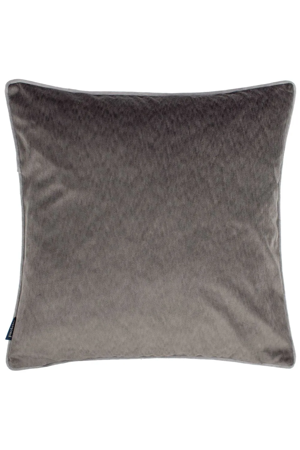 Paoletti Torto Mottled Velvet Contrast Piped Cushion in Charcoal 1