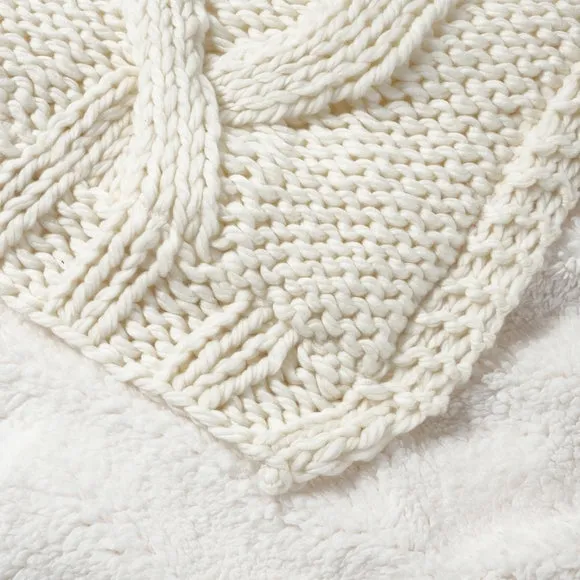 Cable Knit Throw Blanket 130cm x 180cm 6