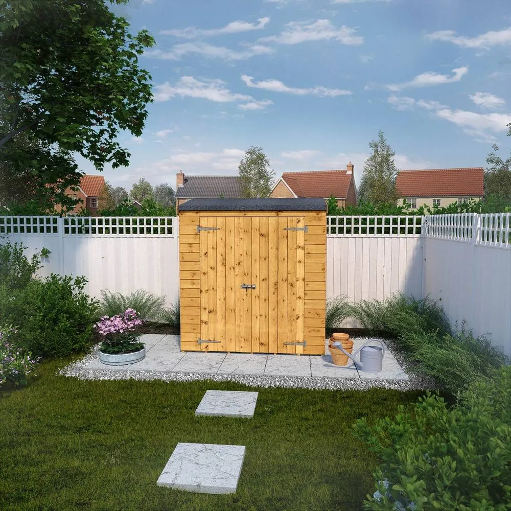 Mercia Tongue & Groove Pent Storage Shed - L87.1 x W181.6 x H196.4 cm in Brown 5
