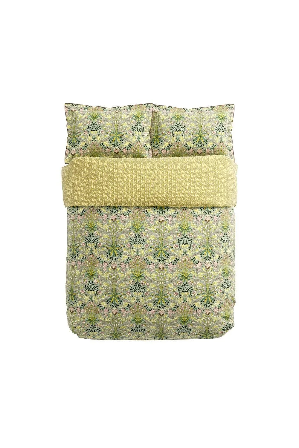 Morris & Co 'Hyacinth' Duvet Cotton Cover Set in Green 4