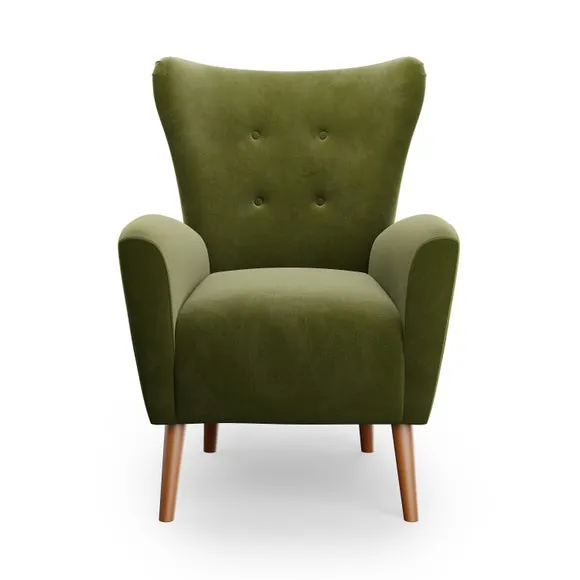 Sven Modern Velvet Wing Chair 3