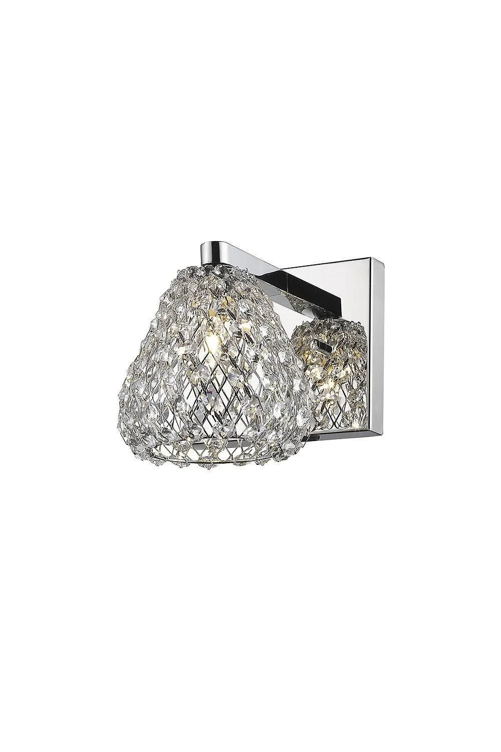Netlighting Simone 1 Light Chrome Wall Light in Grey