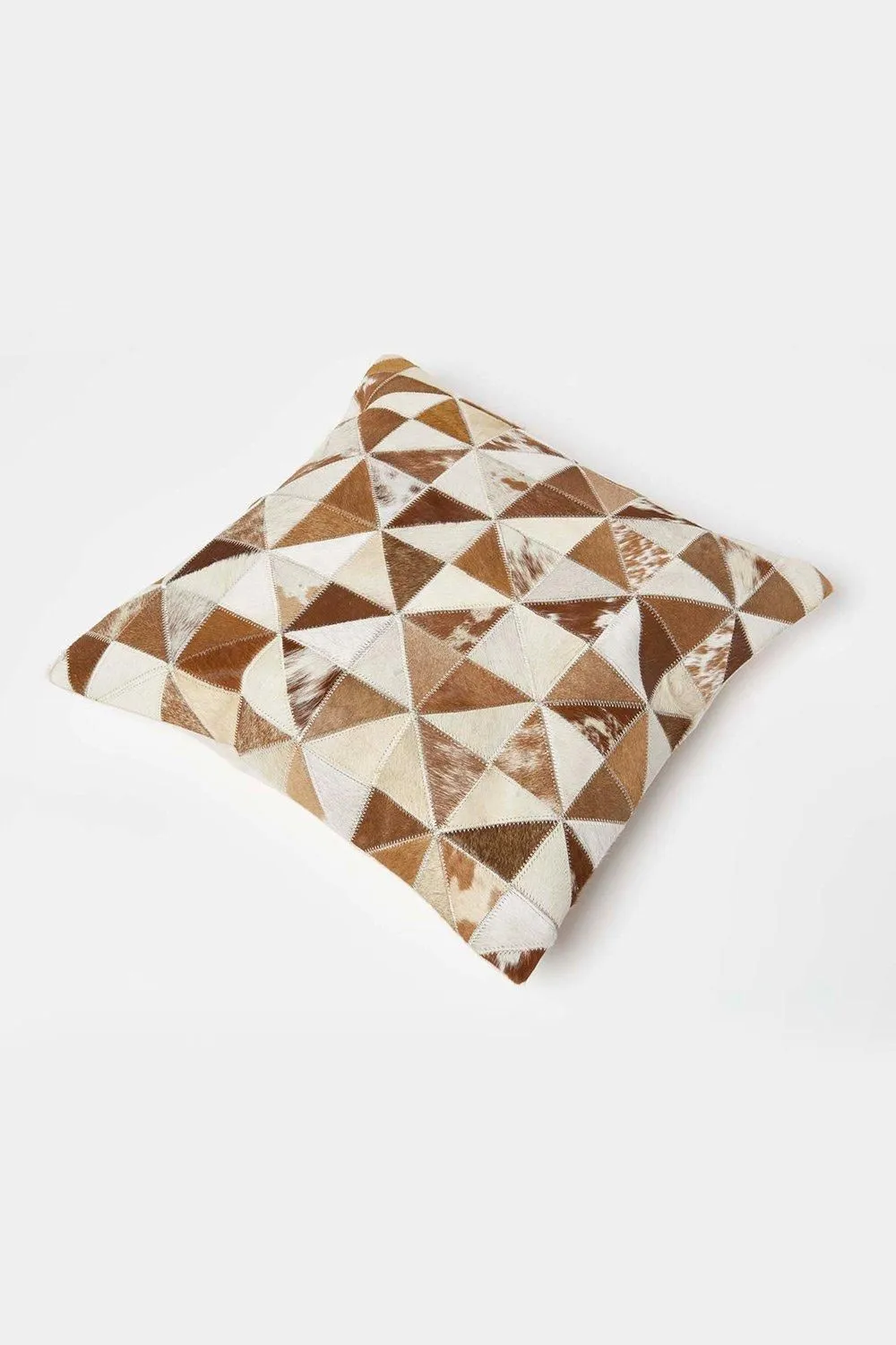 Homescapes Diamond Hide Leather Cushion 45 x 45 cm in Grey 5