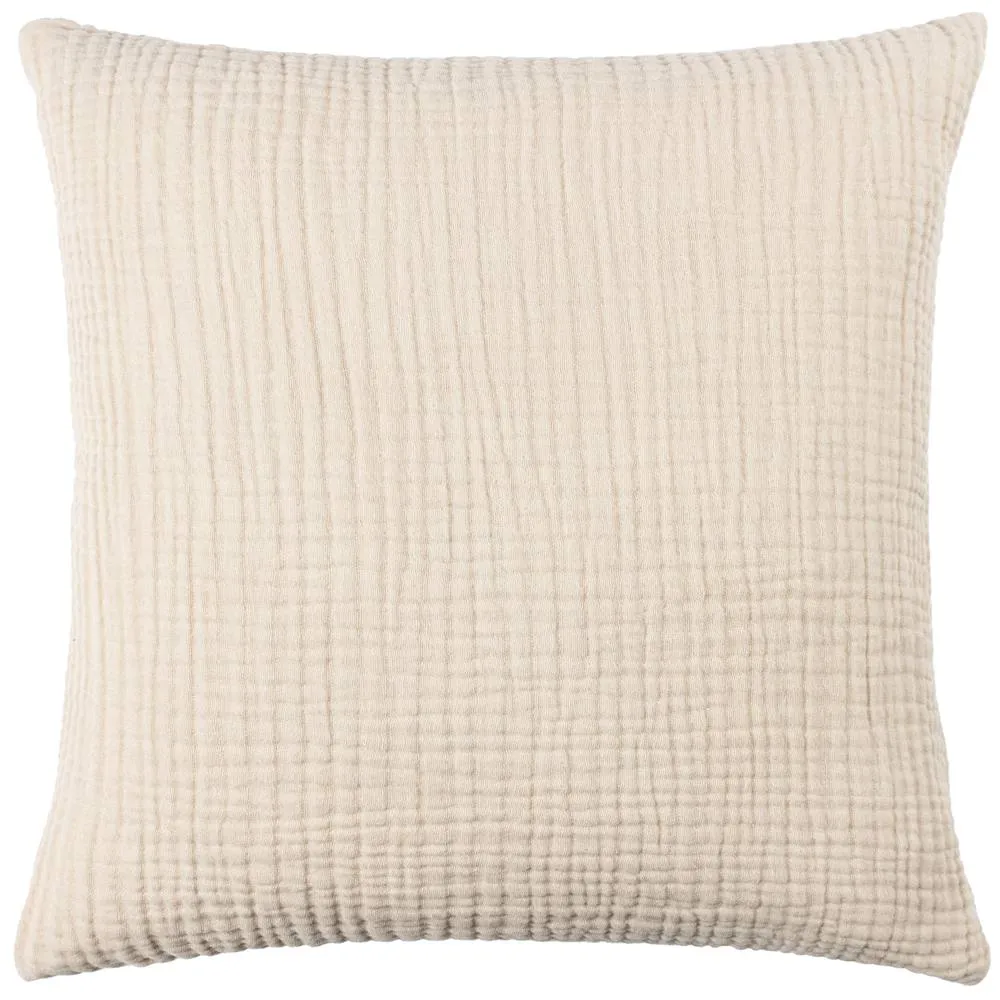 Yard Lark Muslin 100% Cotton Plain Cushion in Natural 2