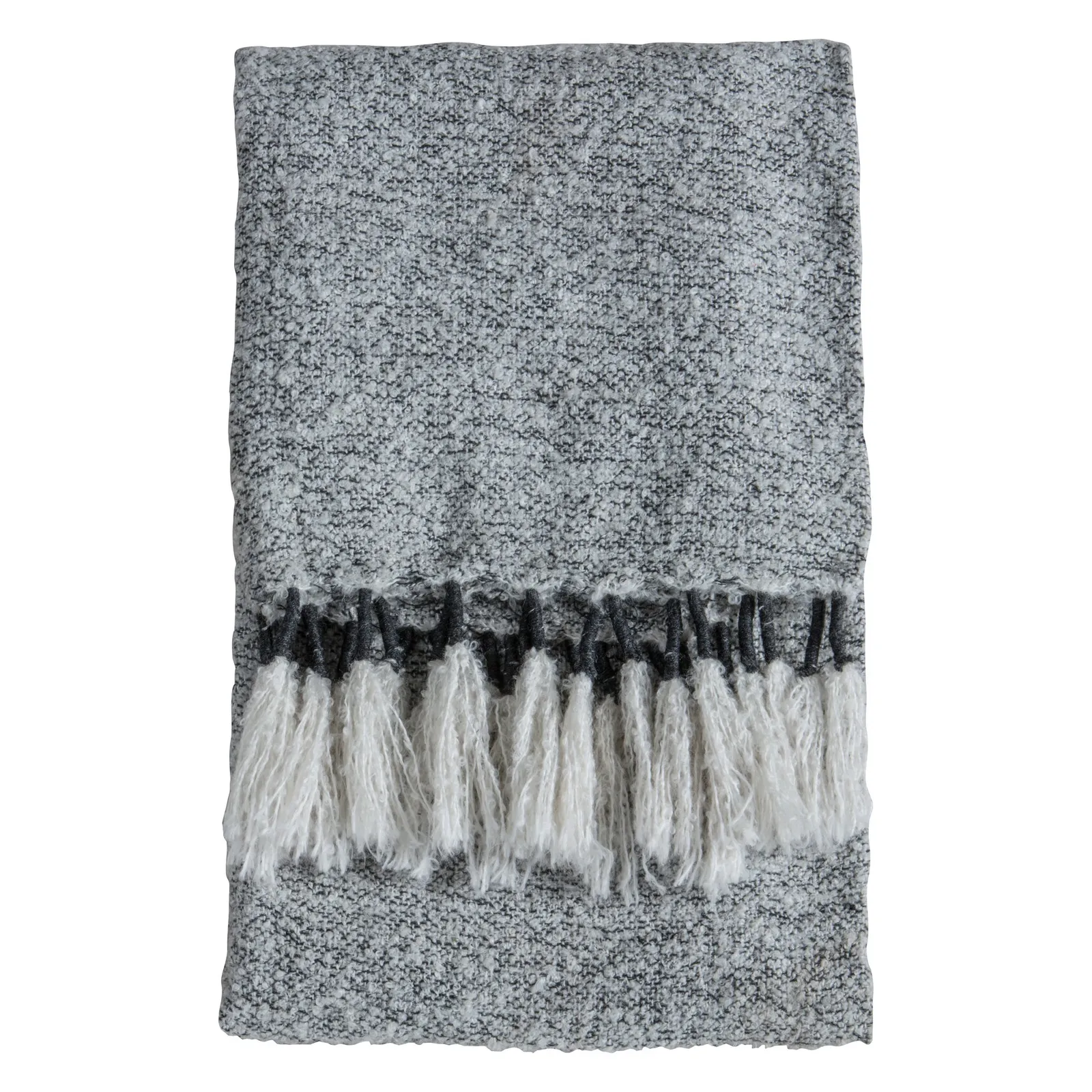 Woven Wrap Tassel 120cm x 170cm Throw Grey